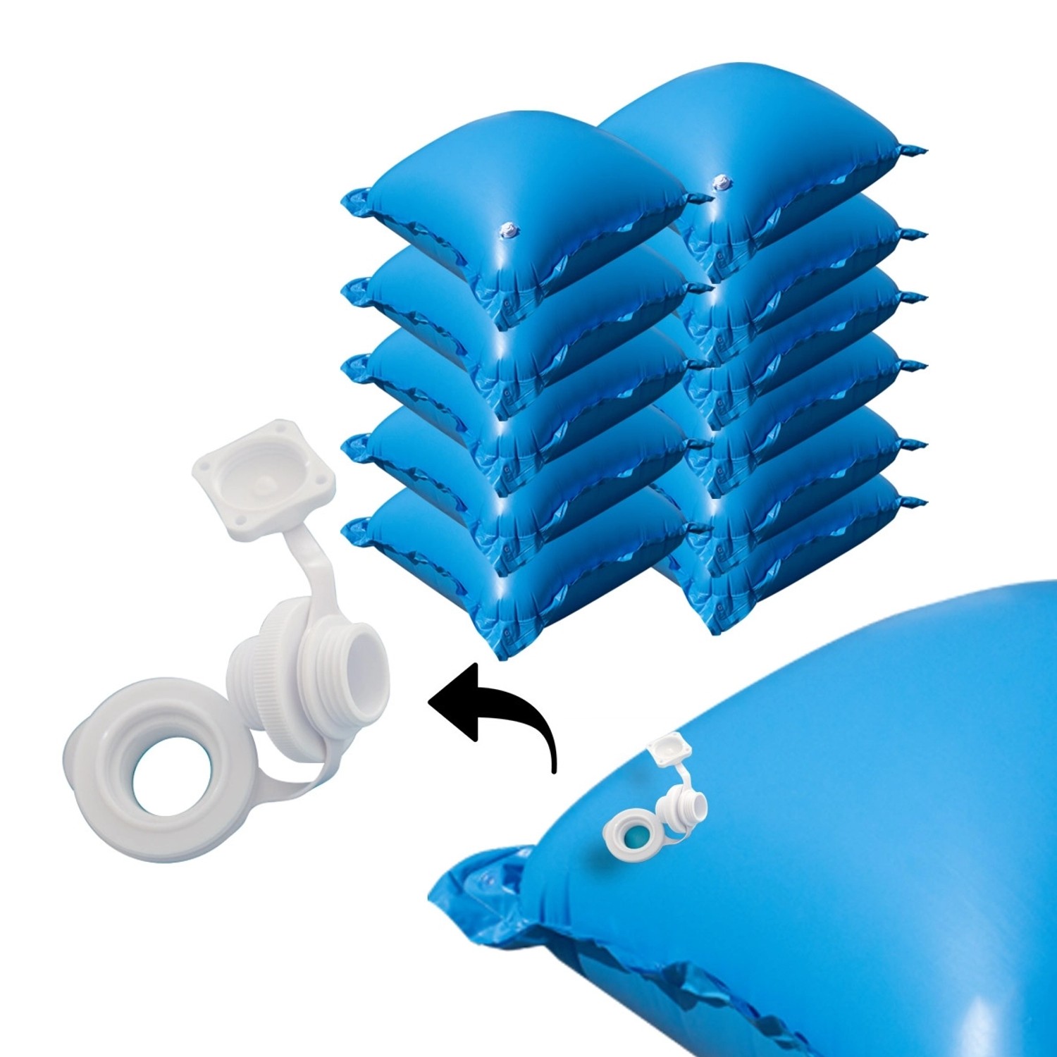 Evolution 11 Poolkissen Luftkissen Winter Abdeckung Polster Pool mit Ösen Set