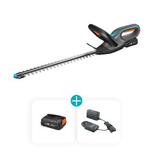 Gardena Akku-Heckenschere EasyCut 45/18V mit Akku und Ladegerät.