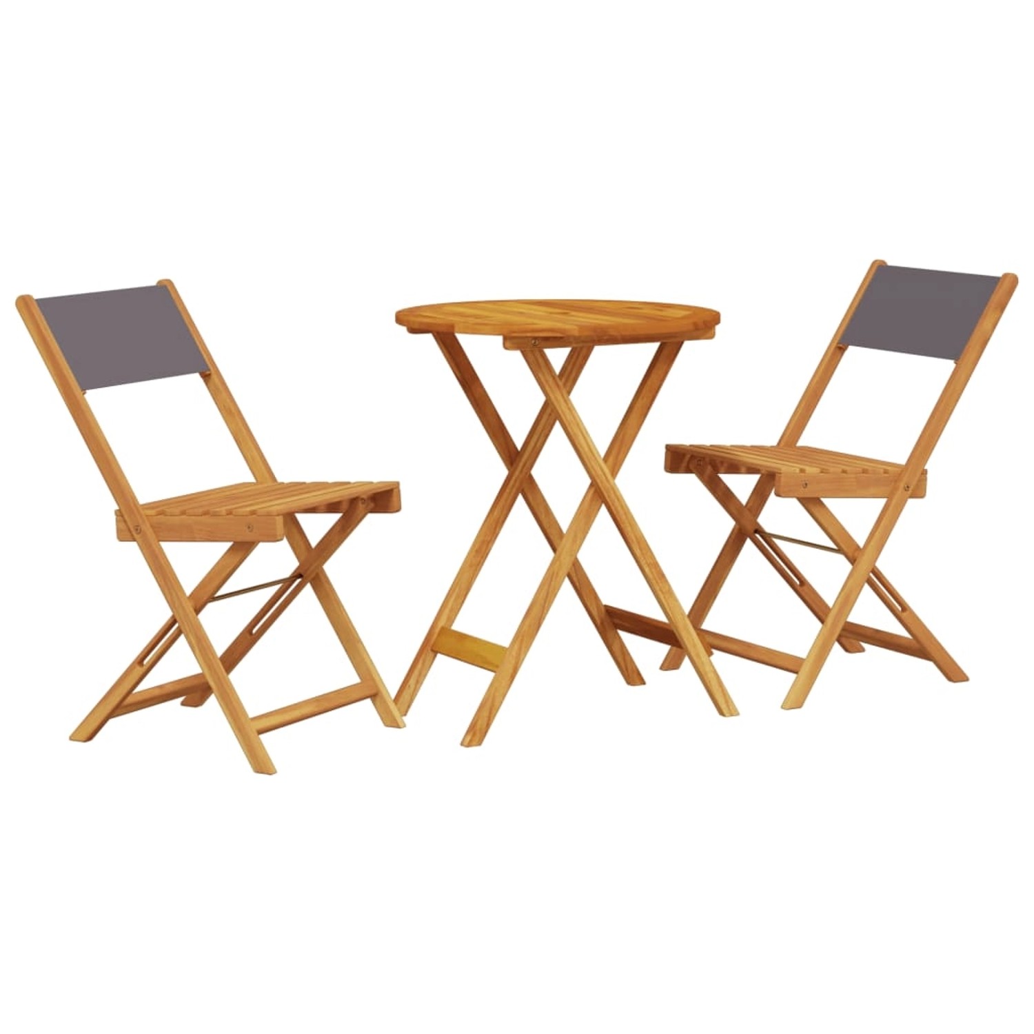 vidaXL 3-tlg Bistro-Set Anthrazit Stoff und Massivholz Modell 7