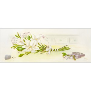 Pro Art Leinwandbild: Handgebundener Blumenstrauß mit Lilien, 80x30 cm.