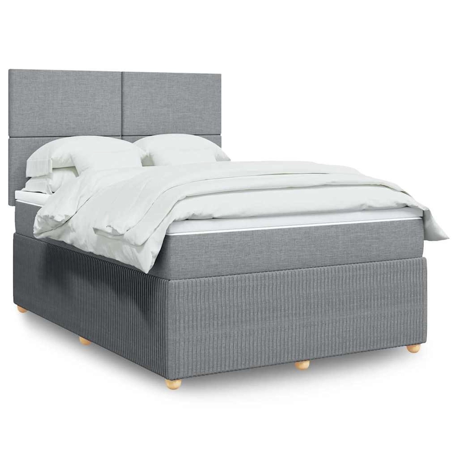 vidaXL Boxspringbett mit Matratze Hellgrau 140x190 cm Stoff 3294344 günstig online kaufen