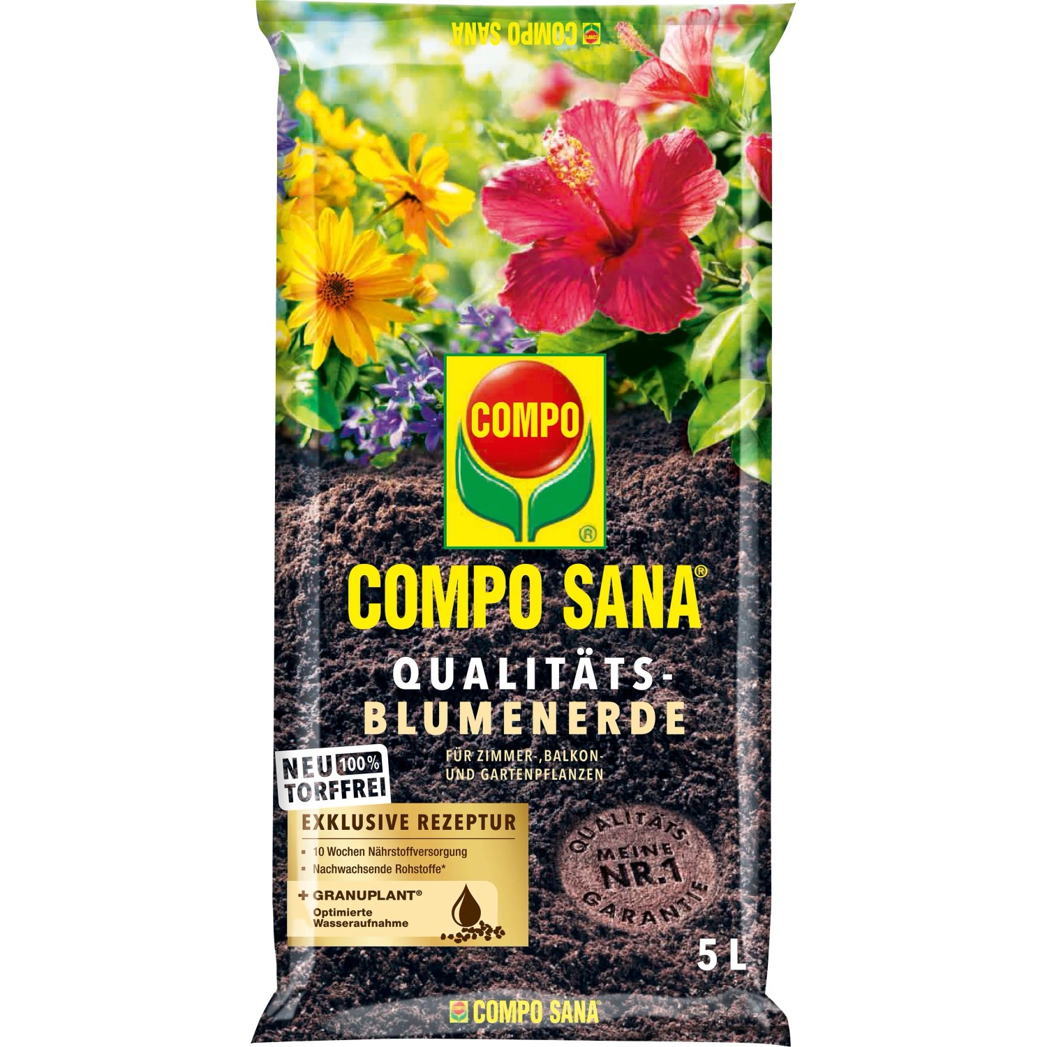 Compo Sana Qualitäts-Blumenerde Torffrei 5,