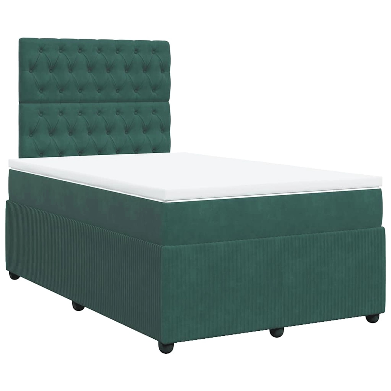 vidaXL Boxspringbett mit Matratze Dunkelgrün 120x200 cm Samt 3292319 günstig online kaufen