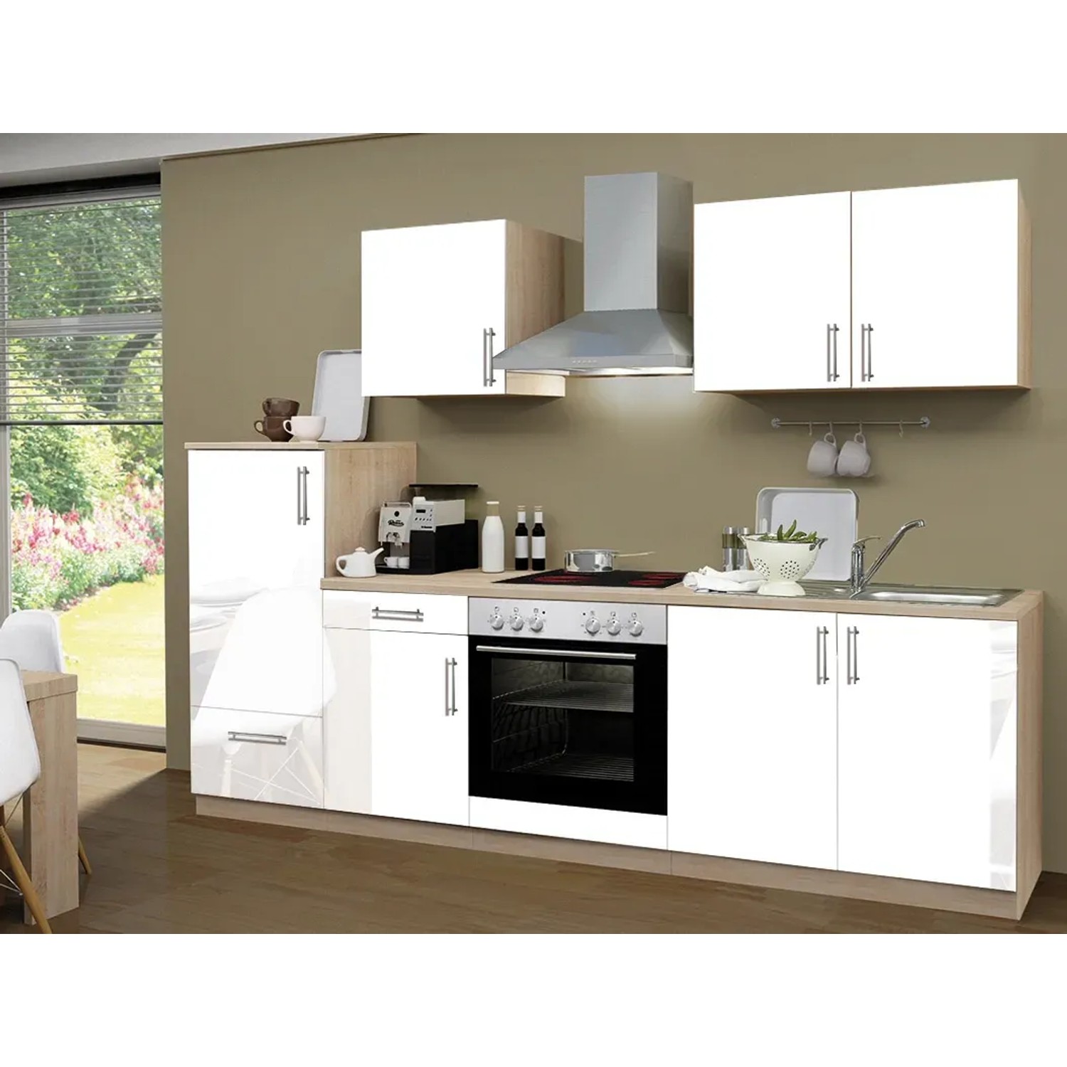 Menke Küchen Küchenzeile Premium, Küchenzeile mit E-Geräten, Breite 270 cm