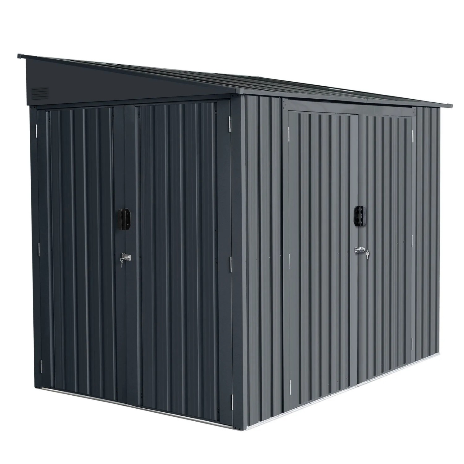 osoltus Metall Gerätehaus Motorrad Fahrrad Garage 4m² 3 Türen 250 x 170cm Anthr