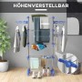 Blauer, klappbarer HOMCOM Wäscheständer mit Rollen und höhenverstellbaren Flügeln.