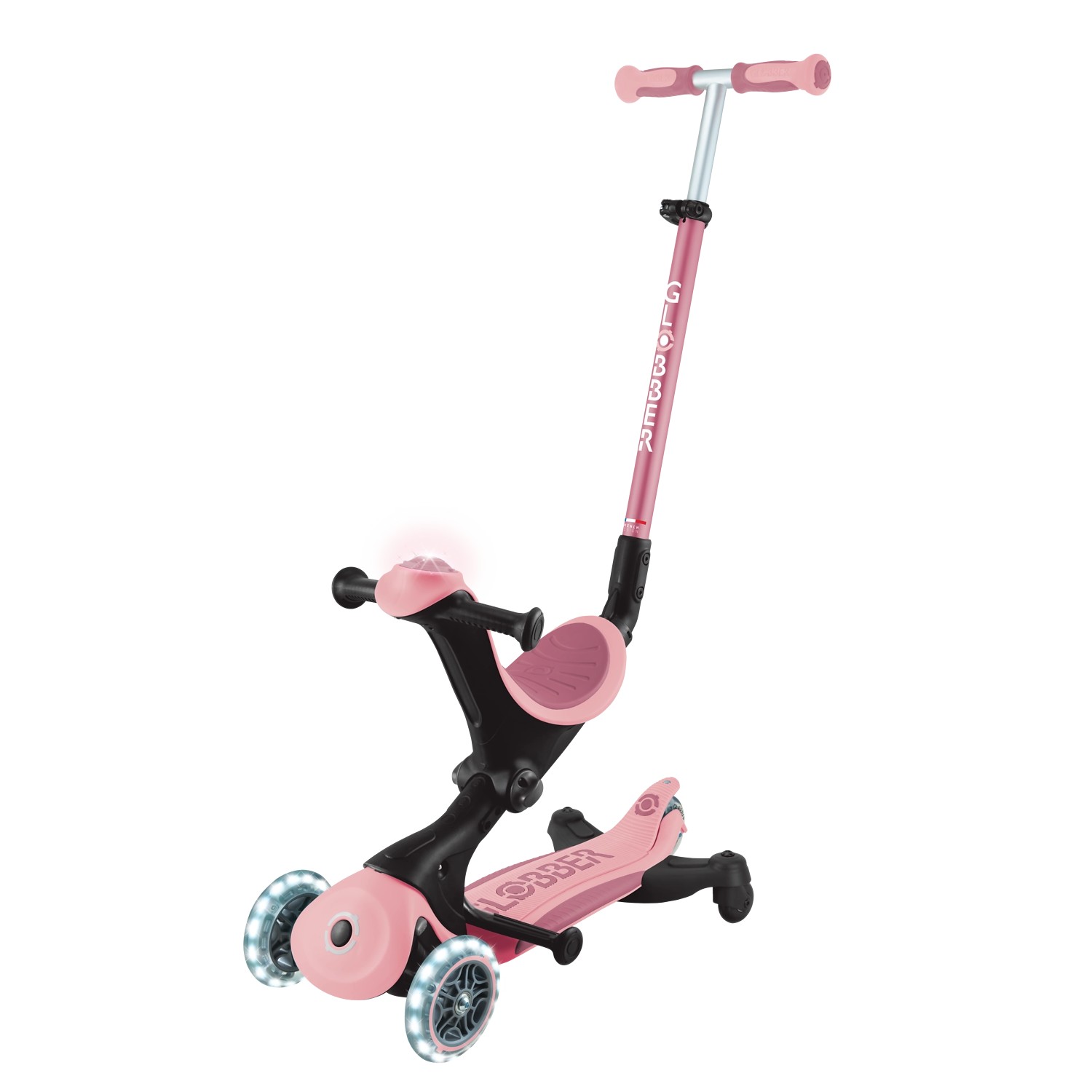 Globber Go-Up Deluxe Lights 360 3 in 1 Aufsitzrad Laufrad Scooter 120/80mm günstig online kaufen