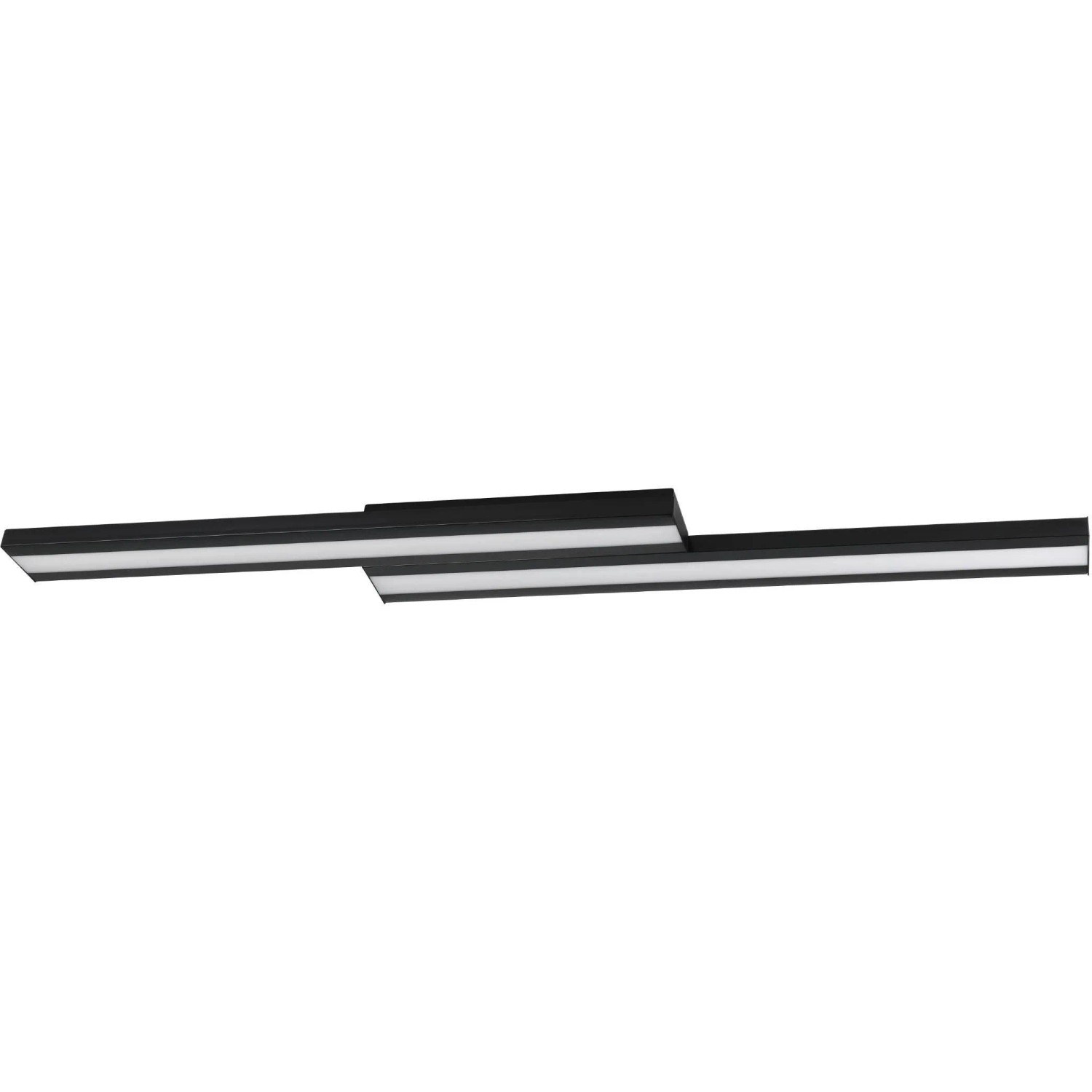 Moderne, längliche LED-Deckenleuchte Saliteras-Z von Eglo in Schwarz/Weiß, 2-flammig.