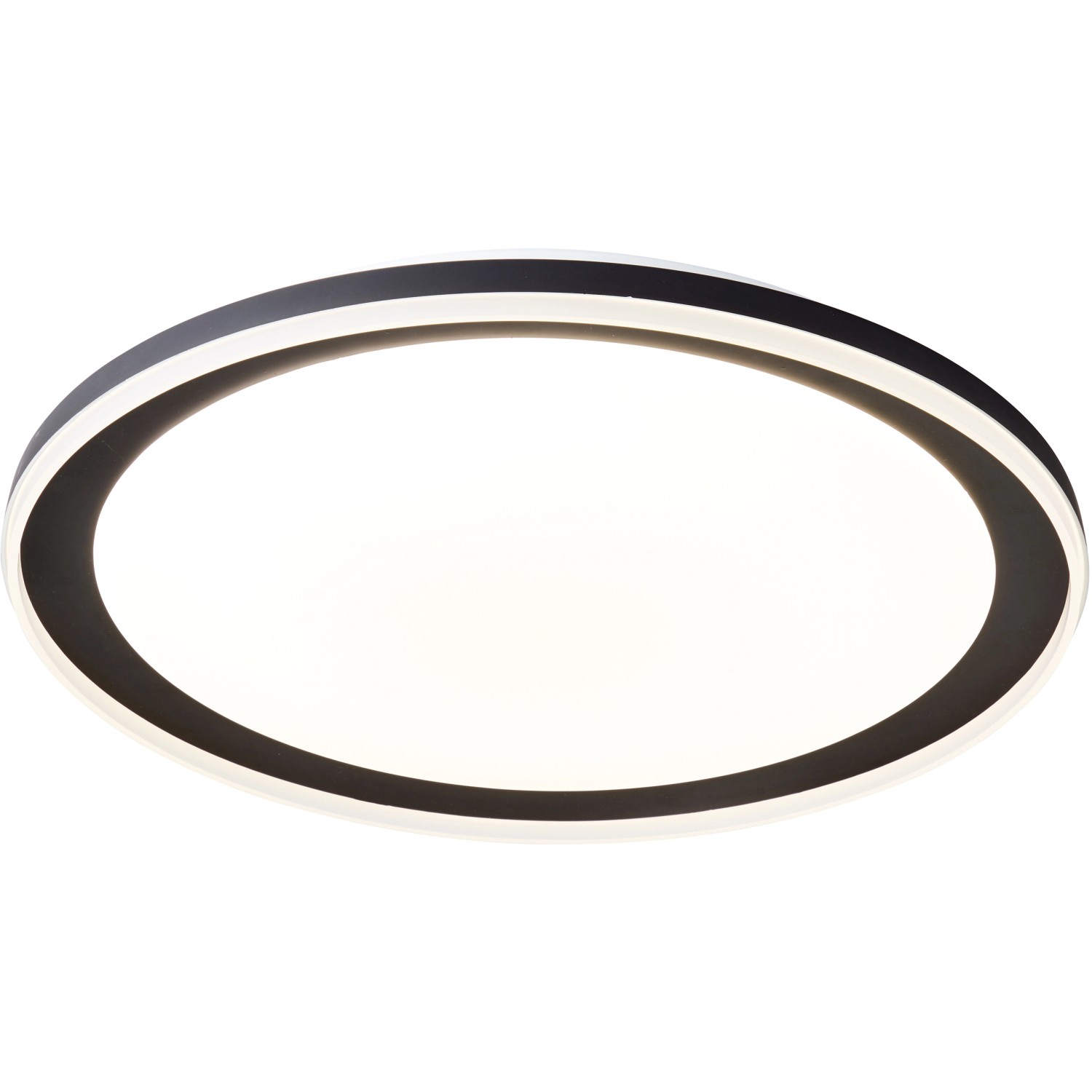 Schwarze, runde LED-Deckenleuchte Pederson, 55 cm Durchmesser. Moderne Deckenlampe für Innenräume.