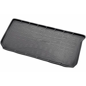 Schwarze Gummi Kofferraumwanne für Smart Fortwo II (2007-2015), passgenaues Autozubehör.