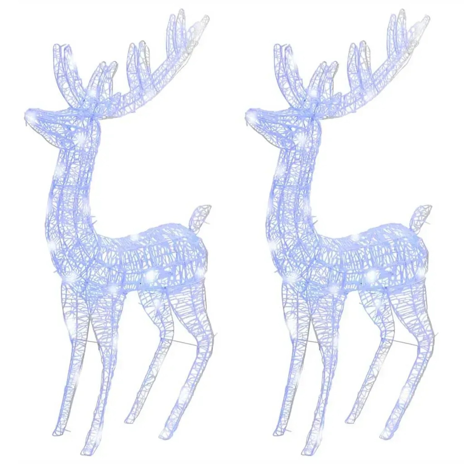 vidaXL XXL Rentiere Weihnachtsdekoration Acryl 250 LED 2 Stk 180 cm 3154360