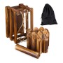 Relaxdays Kubb Wikingerspiel Kiefernholz Natur Schwarz mit Holzbox 17,5 cm x 28,5 cm x 18 cm 1,8 kg