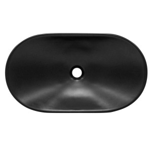 ML-Design Waschbecken, Keramik, Schwarz Matt, ovale Form, 63x36 cm. Modernes Design für Bad oder Gäste-WC.