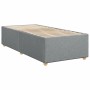 Hellgraues vidaXL Boxspringbett 90x200 cm mit Lattenrost und Stoffbezug.