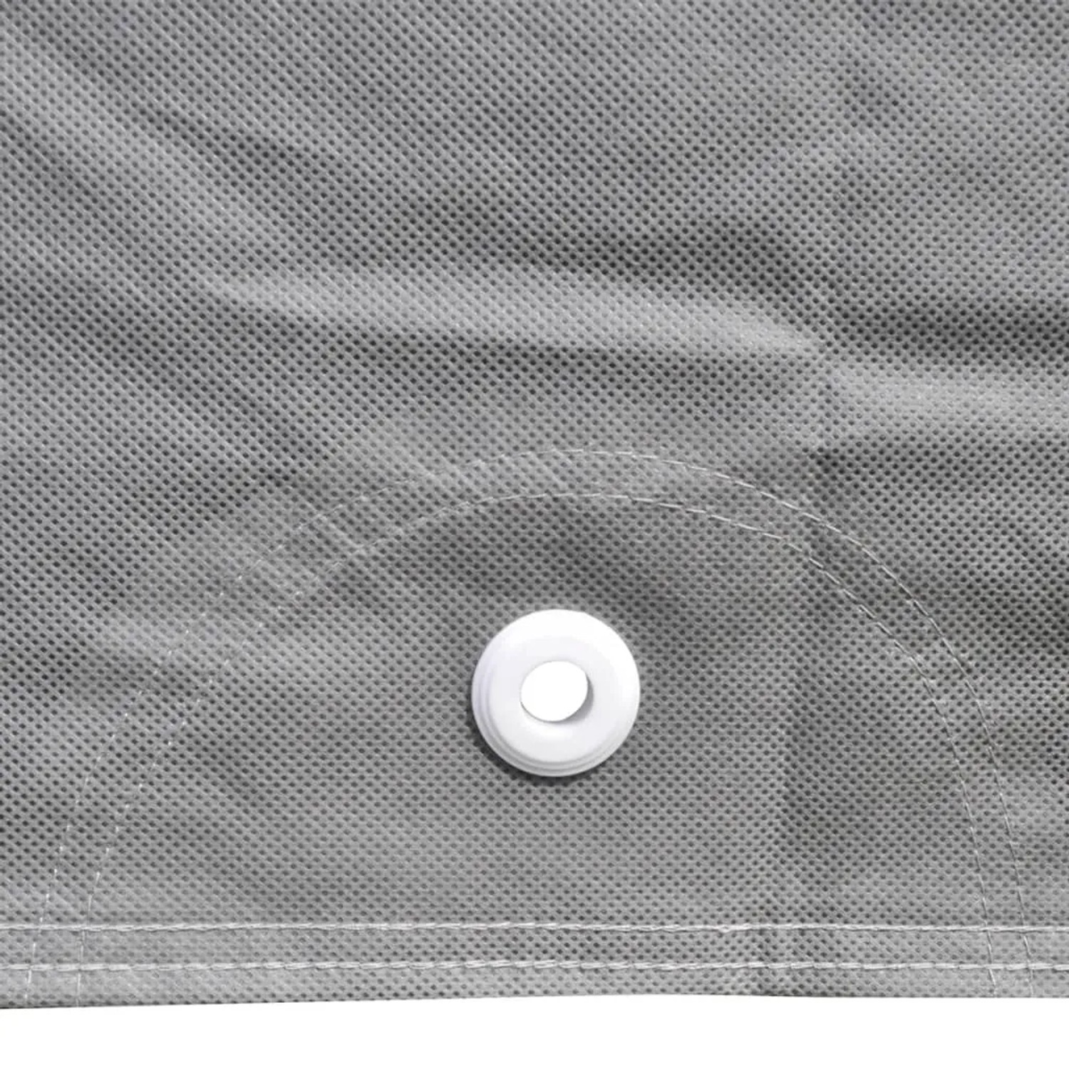 Graue vidaXL Vollgarage aus Vliesstoff, Detailansicht Material und Öse.