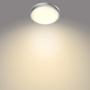 Runde Philips LED-Deckenleuchte Doris, 6W, Nickel, mit warmweissem Licht.