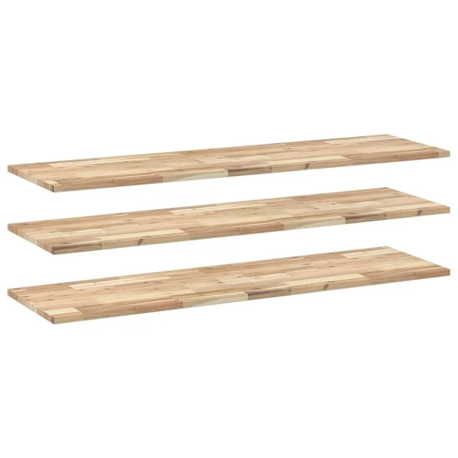 vidaXL Schweberegale 3 Stk 160x40x2 cm Massivholz Akazie Unbehandelt 3279413