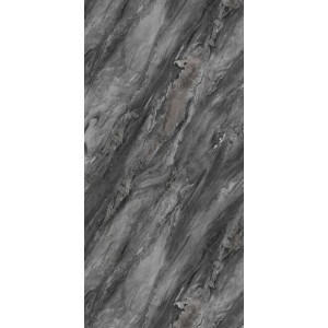 Hochglanz Wandpaneel in Marmor Optik Obsidian-Grey, geeignet als Dusch- oder Küchenrückwand.