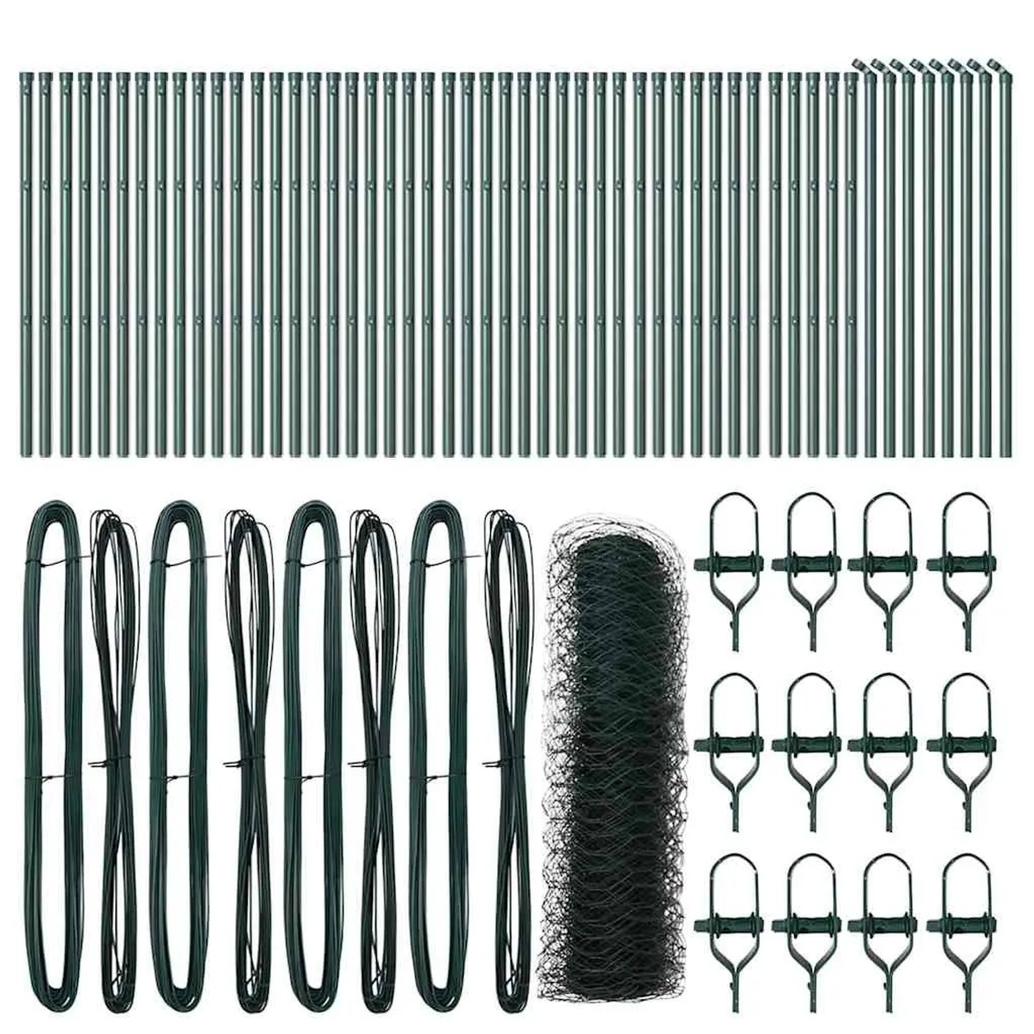 vidaXL Zaunpfosten Grün 100 x 0,8 m 36 mm Maschenweite Stahl und PVC 335274 günstig online kaufen