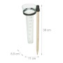 Regenmesser 2er Set mit Holzstab, transparente Messskala bis 35 mm, für Garten und Beet.