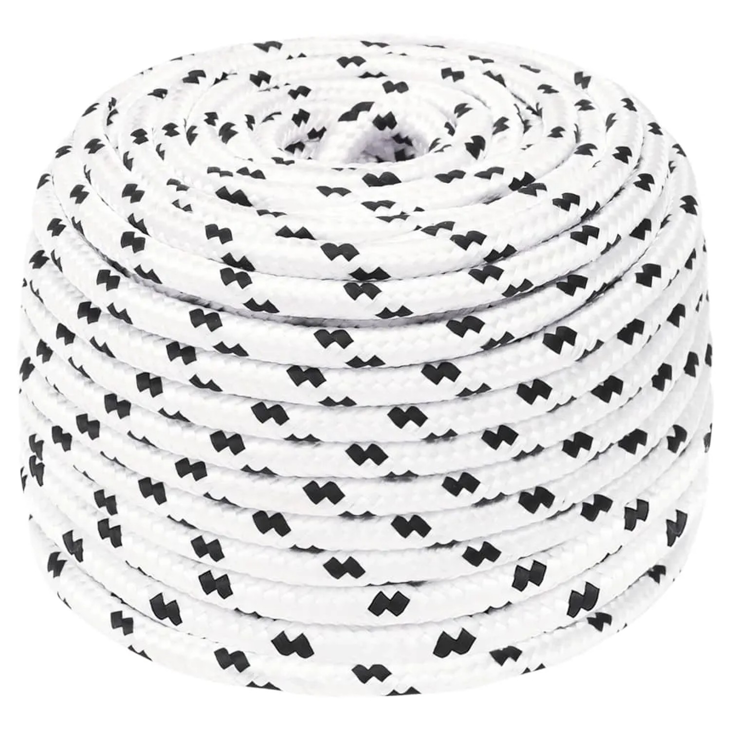vidaXL Bootsseil Geflochten Weiß 8 mmx25 m Polyester 152766