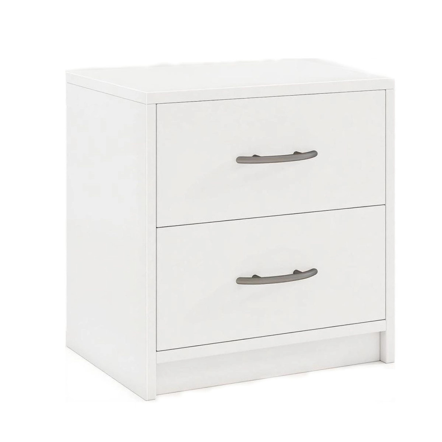 Costway Nachttisch mit 2 Schubladen Weiß
