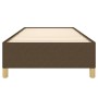 Dunkelbraunes Stoff-Bettgestell 90x200 cm mit Holzlattenrost. Ideal für Schlafzimmer.