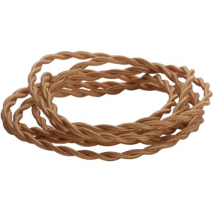 Goldenes 3-adriges Lampen-Kabel (Meterware) für individuelle Leuchten-Gestaltung.