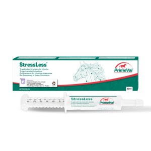 PrimeVal Stressless Paste für Pferde, 30ml, zur Beruhigung in Stresssituationen.