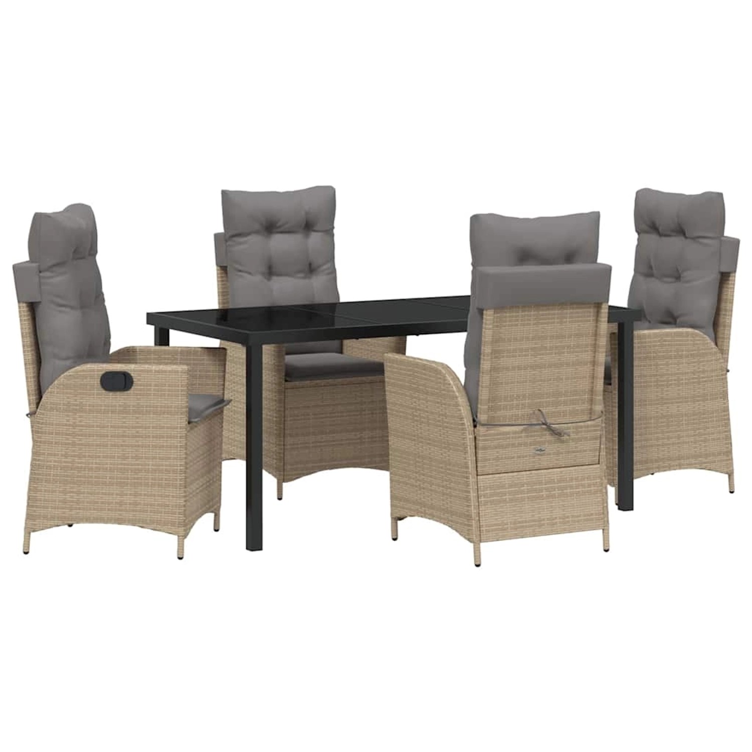 vidaXL Garten Essgruppe 5-Tlg Beige Poly Rattan 3380515 günstig online kaufen