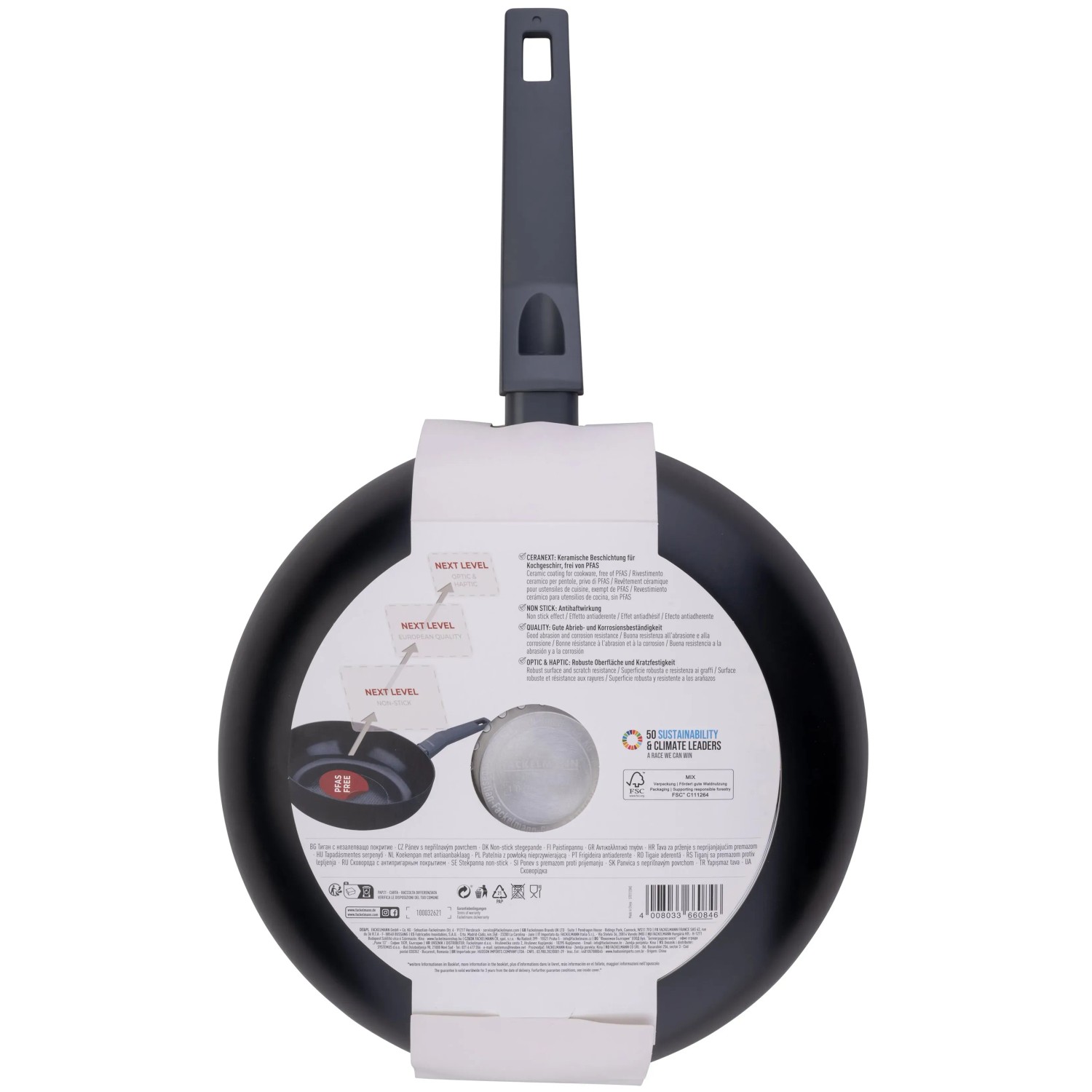 Fackelmann Wokpfanne Statement 28 cm, Keramikbeschichtung, Wabenboden für knusprige Ergebnisse.