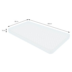 Weiße ML-Design Kindermatratze, 90x200 cm, H10, für Kinderbett. Kaltschaummatratze für erholsamen Schlaf.