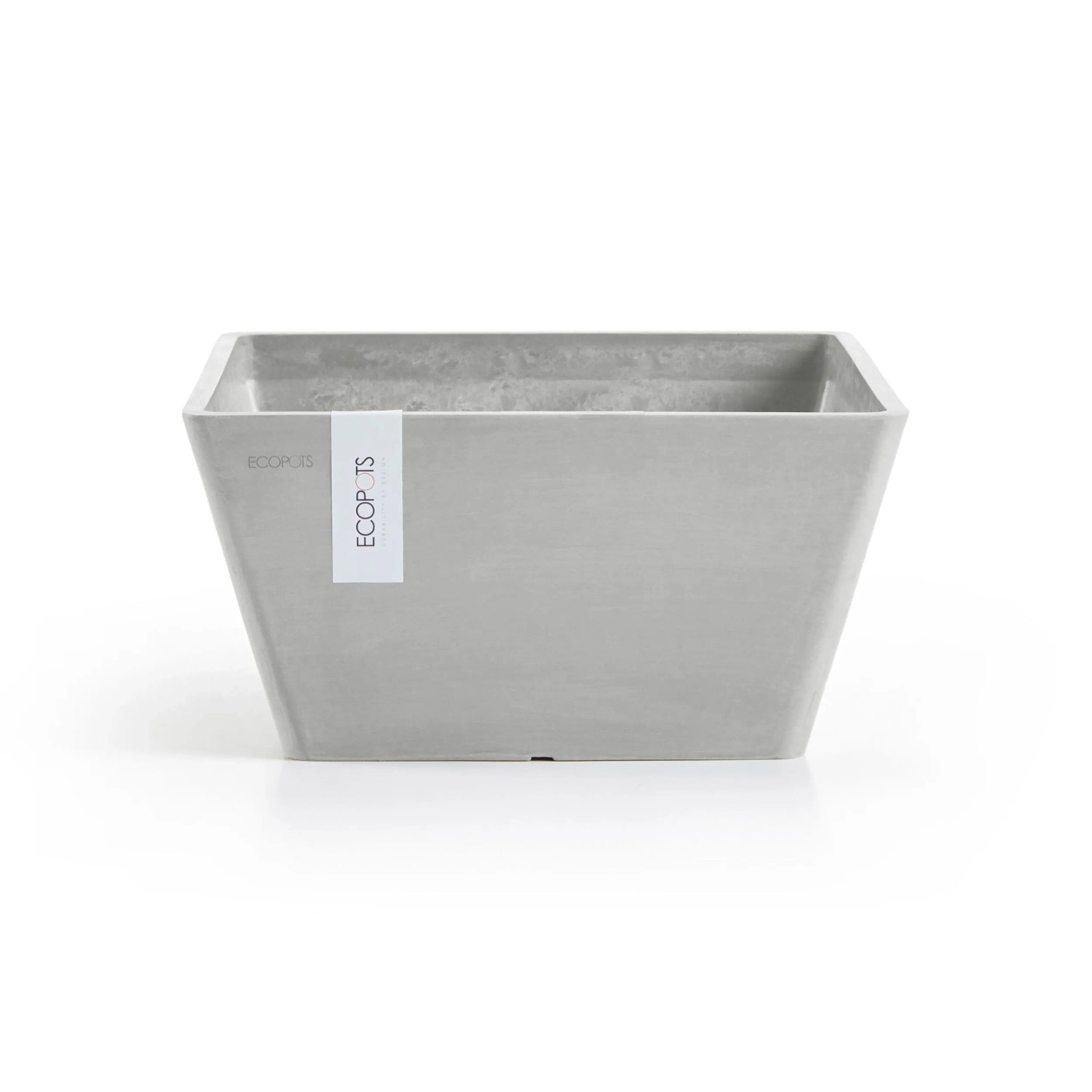 Ecopots Pflanzschale Berlin Quadratisch Weißgrau 31 cm x 15,5 cm günstig online kaufen