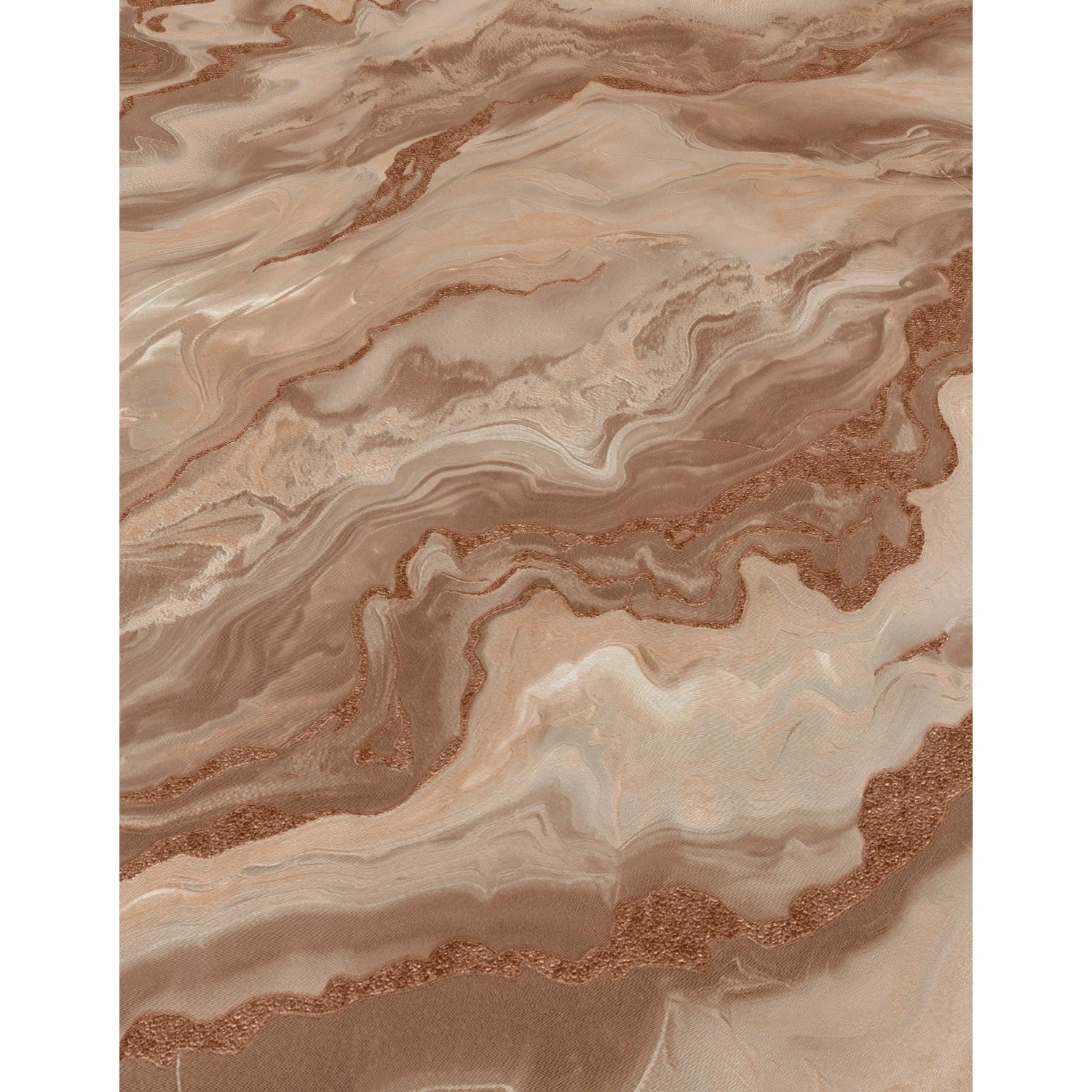 Erismann Vliestapete Elle Decoration 4 Mystic Spell Terracotta mit Marmor- und Glitzereffekten.