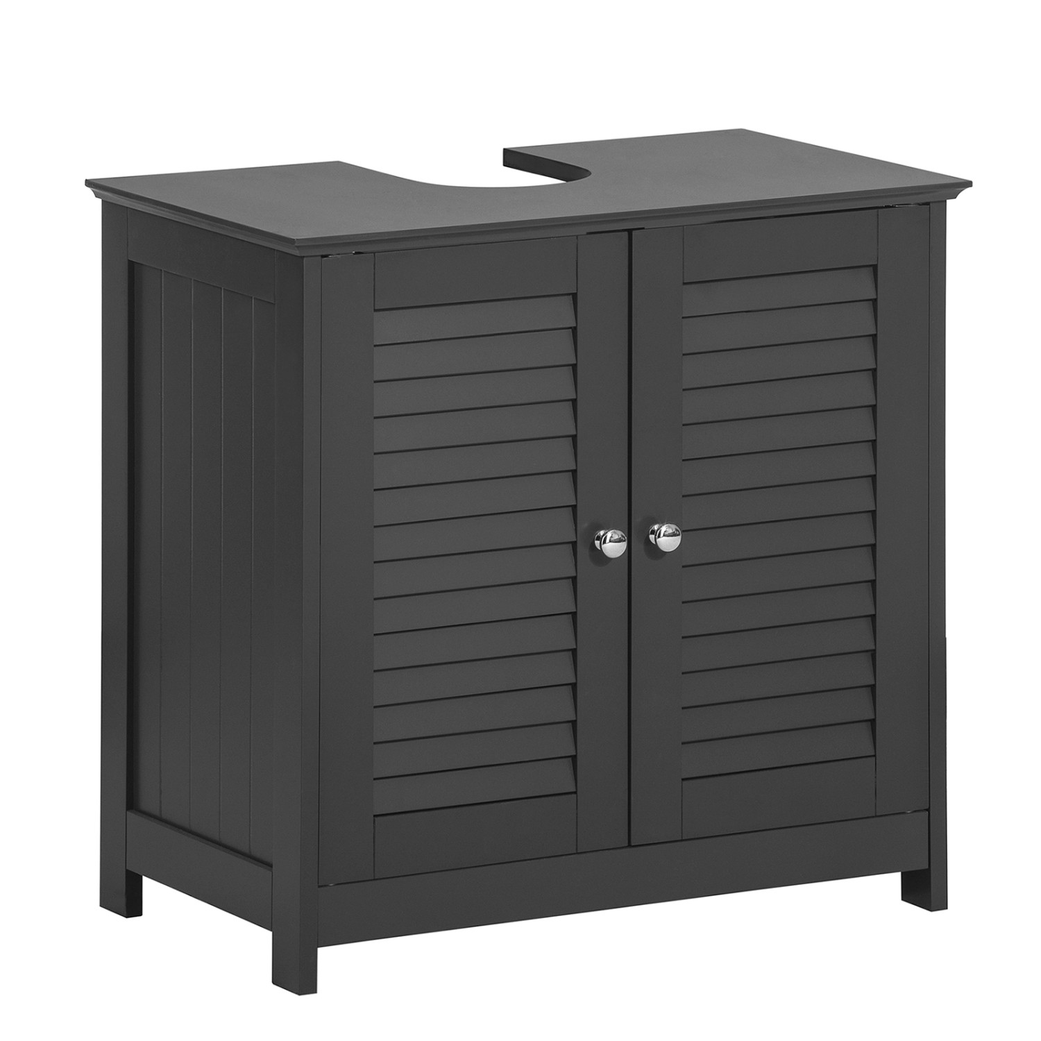 SoBuy Waschbeckenunterschrank mit 2 Türen MDF Grau 60 cm FRG237-DG günstig online kaufen