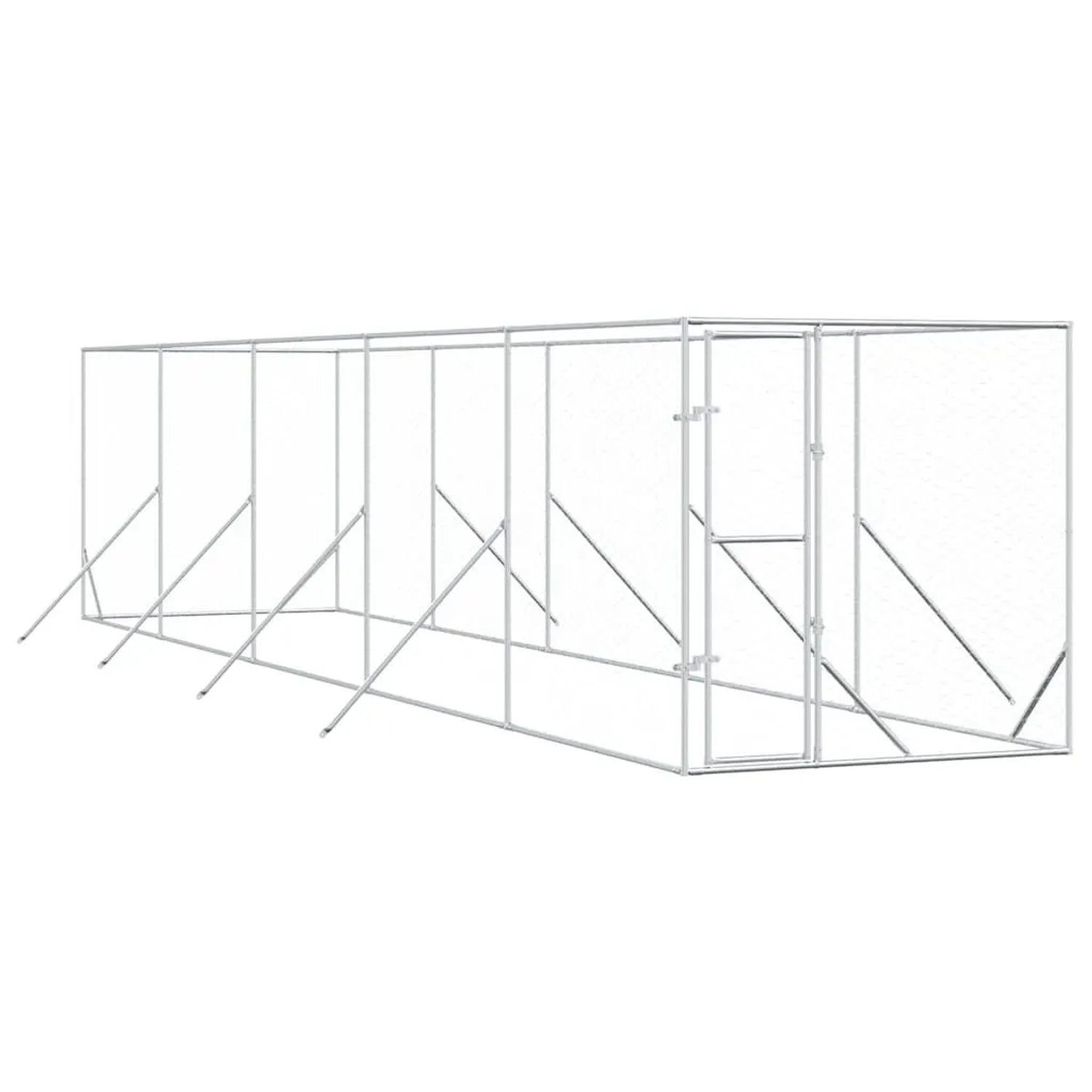 vidaXL Outdoor-Hundezwinger Silbern 2x10x2 m Verzinkter Stahl 3190453