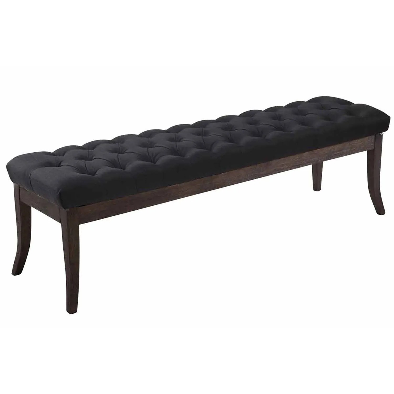 DELUKE Sitzbank CANNES Stoff Schwarz 150x38x46cm Dunkelbraun Sitzbank Flur Sitzhocker Esszimmerbank Polsterbank Schlafzimmer