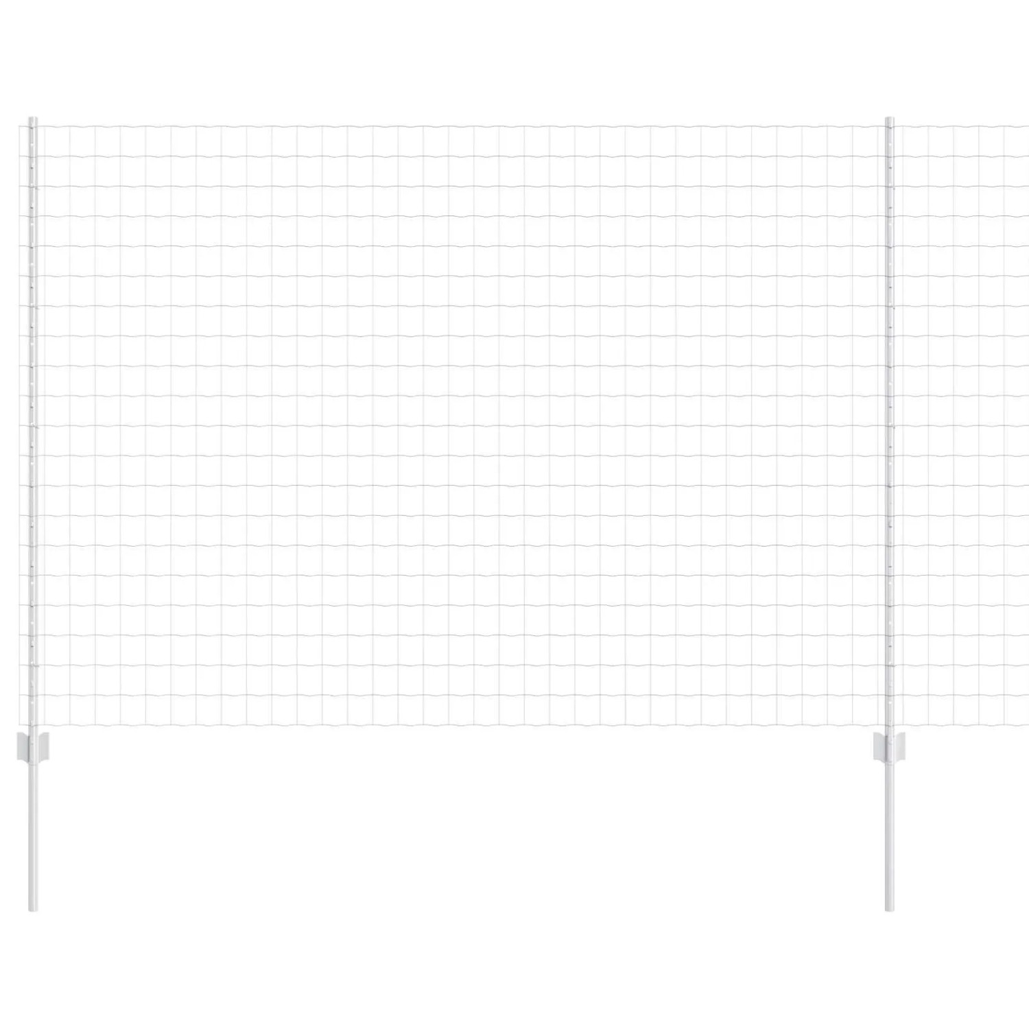 vidaXL Zaun mit Pfosten Silber 1,6 x 10 m Stahl 3336221 günstig online kaufen