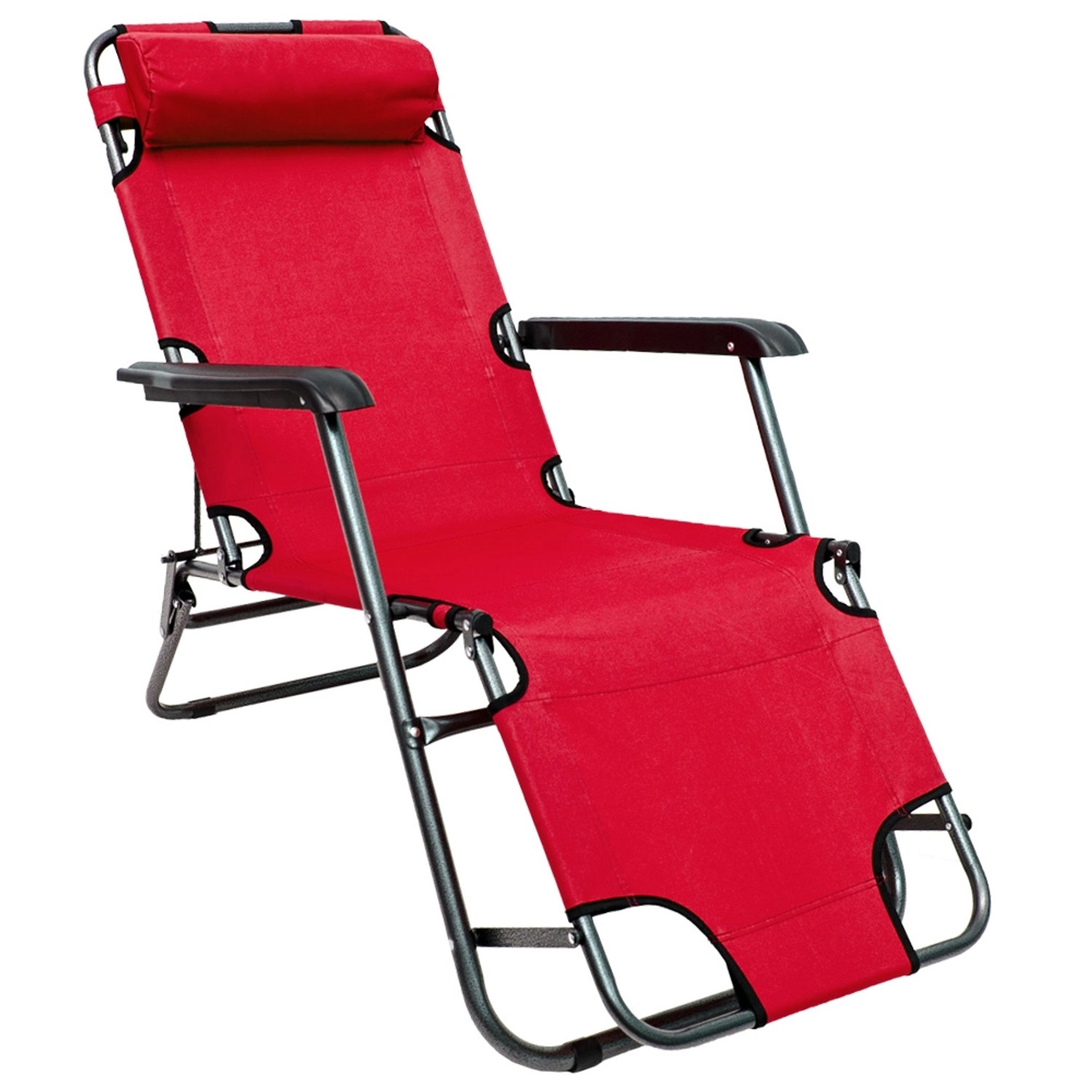 AMANKA Campingliege 153 x 60 x 30 cm bis 100 kg Belastbar Rot günstig online kaufen