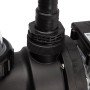 Detailaufnahme der Steinbach Filterpumpe SPS 50-1, einer schwarzen Poolpumpe mit Schlauchanschluss.