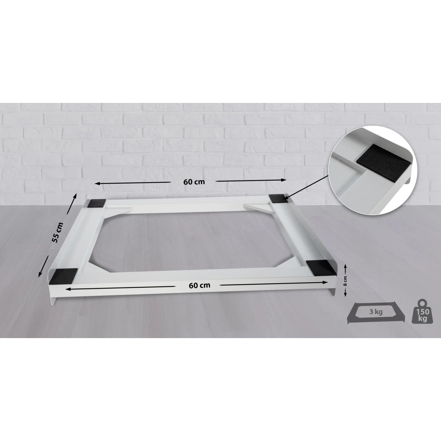 DELUKE Verbindungsrahmen Für Waschmaschine/Trockner EDEO 60cm Breit Universal Zwischenbaurahmen Waschmaschinen Trockner_2