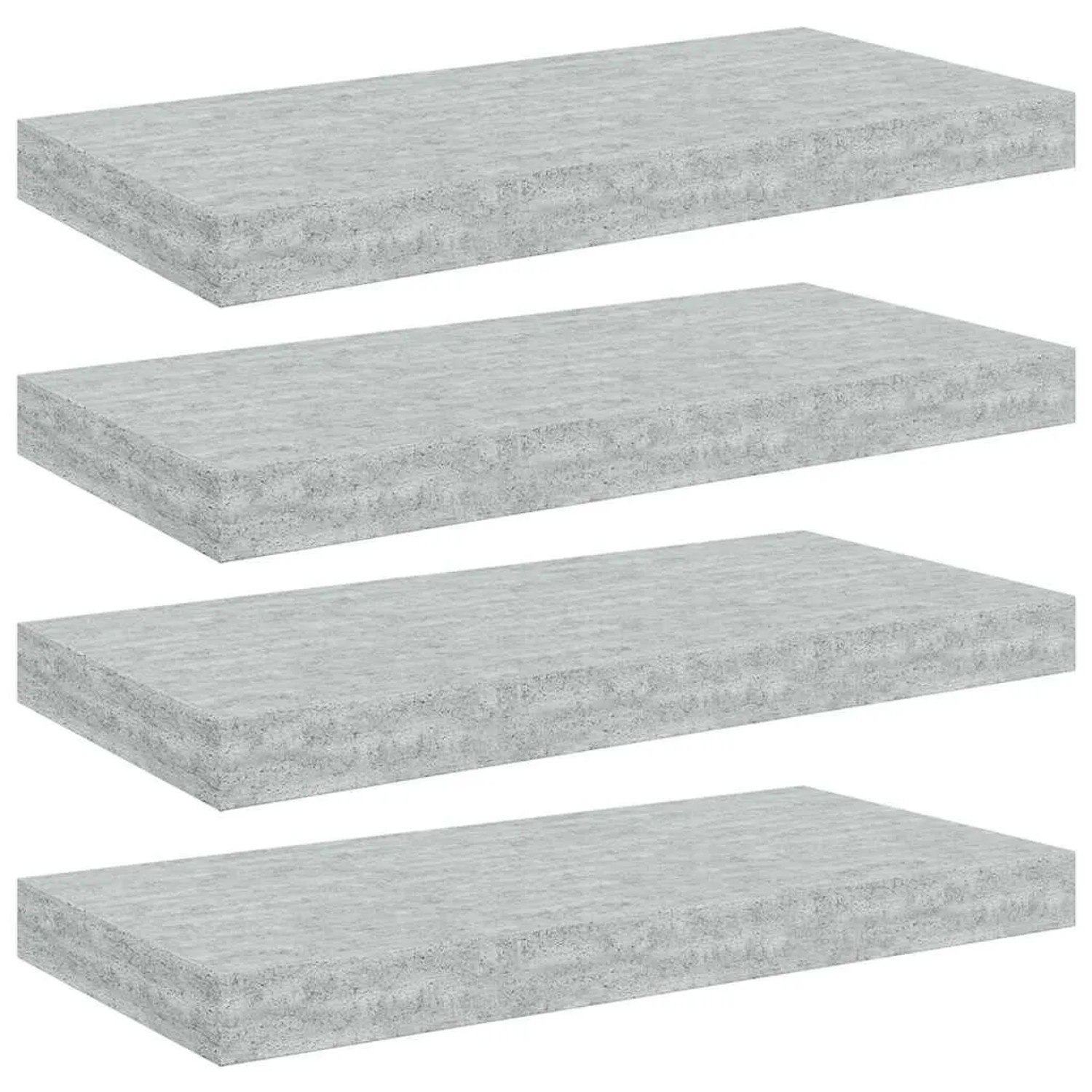 vidaXL Schweberegale 4 Stk Betongrau 50x23x3,8 cm MDF 326596