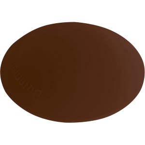 Brauner, flacher Türstopper Bummsinchen aus Nylon, selbstklebend und universell einsetzbar.