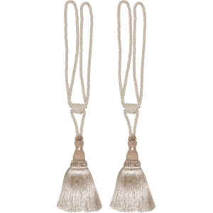 2er-Set Vorhanghalter mit Quaste im Modern Antique Stil, beige.