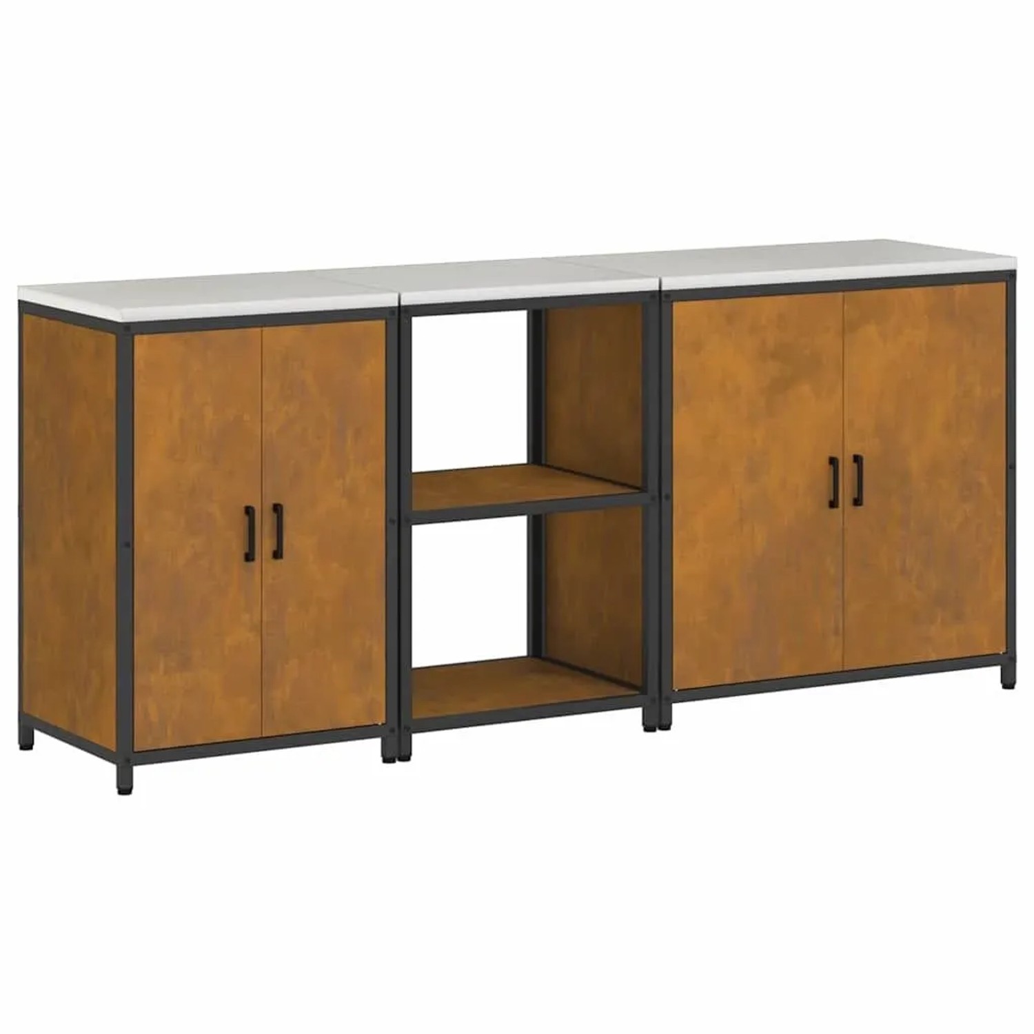 vidaXL Aufbewahrungsset für die Küche 3 Stk Rostig Wetterfeststahl 3392707 günstig online kaufen