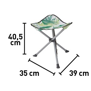 Faltbarer Campinghocker Palmelo mit Blattmuster, Stahlgestell, ideal für Camping & Outdoor.