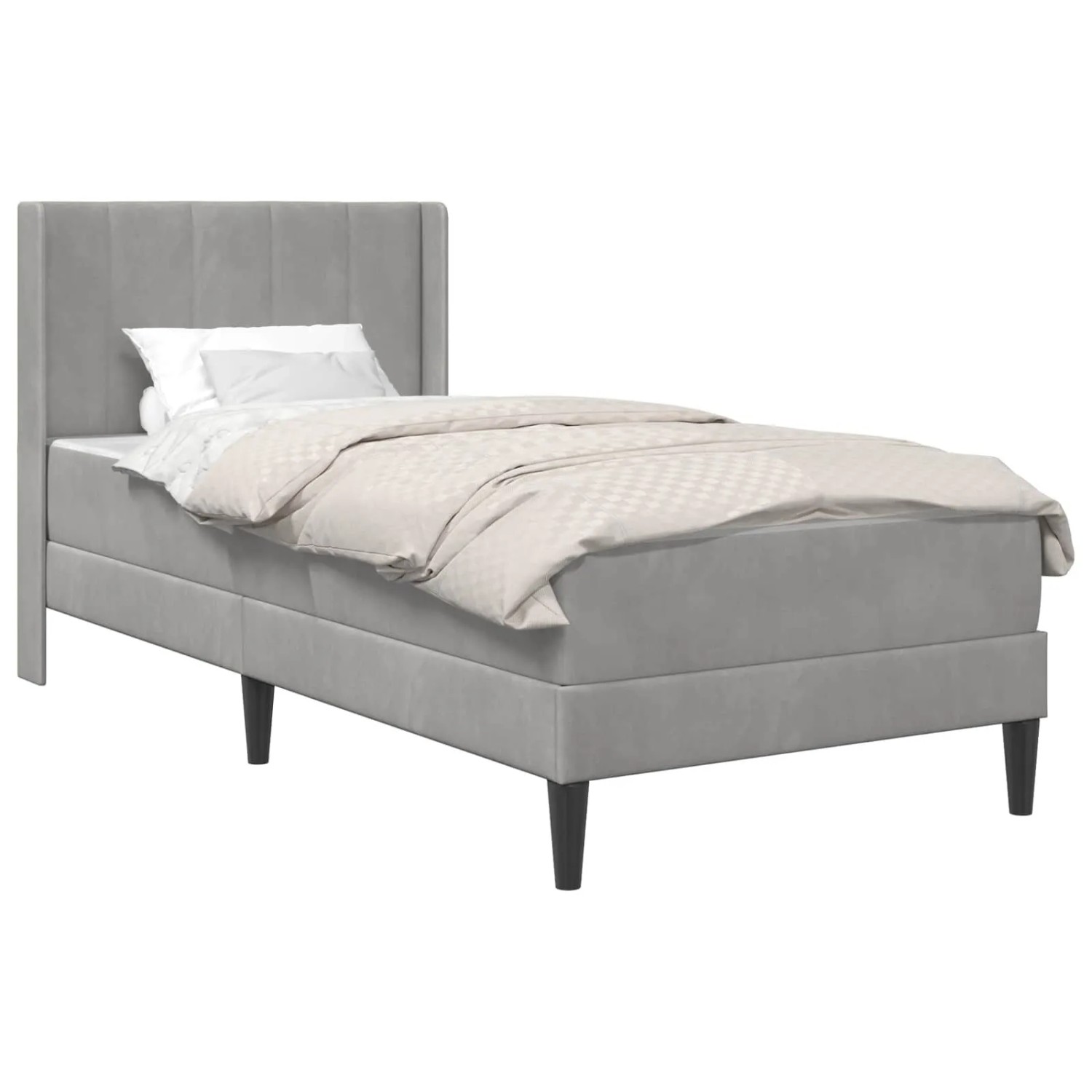 vidaXL Bettrahmen Hellgrau 90 x 200 cm Samt 3414837