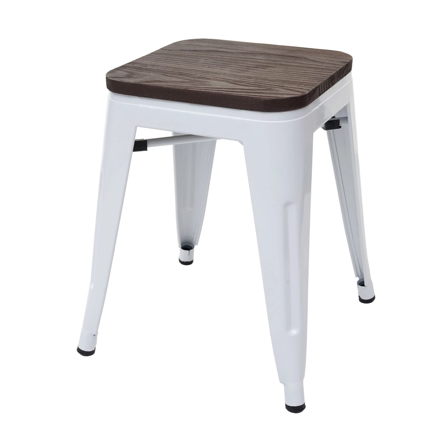 PROREGAL Hocker Inkl. Holz-Sitzfläche Metall Industriedesign Stapelbar Weiß günstig online kaufen