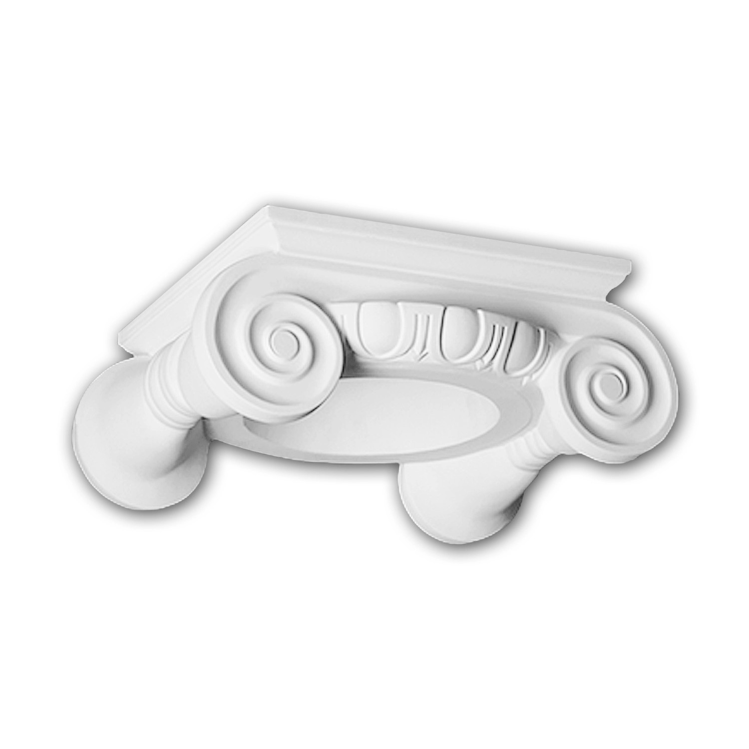 PROFHOME 111004 Vollsäulen Kapitell Säule Zierelement Stuckdekor, 43,8 cm x 17,4 cm x 35,8 cm Weiß