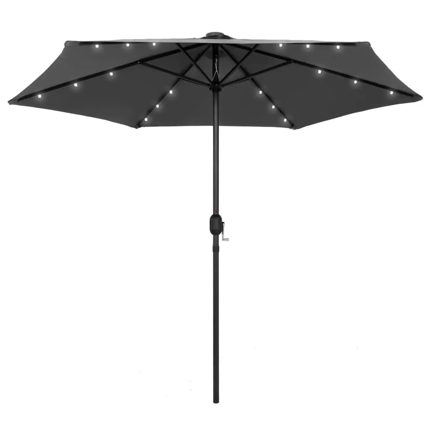 vidaXL Sonnenschirm mit LED-Beleuchtung und Alu-Mast 270 cm Anthrazit 47354